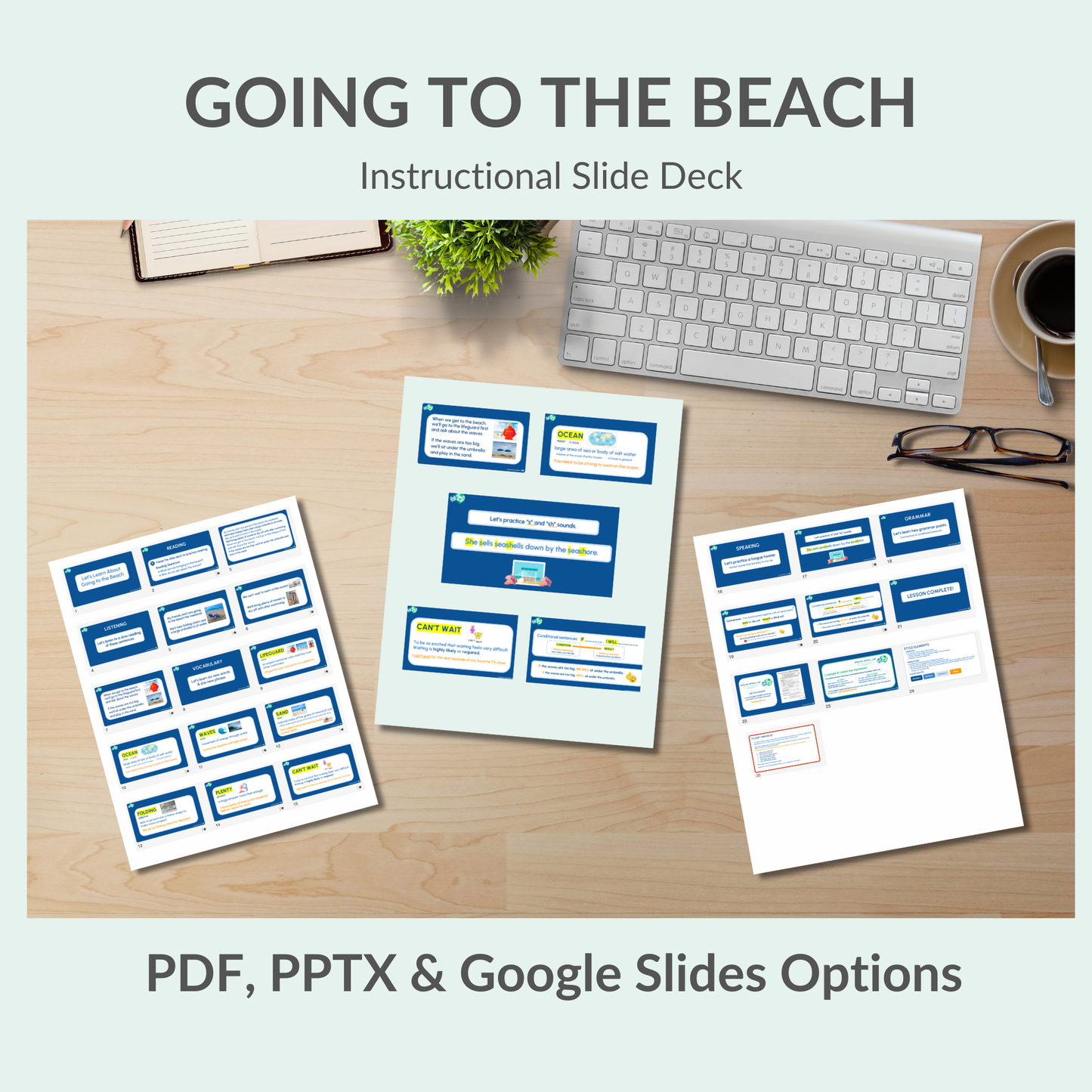 English Lesson Slide Deck: Going to the Beach