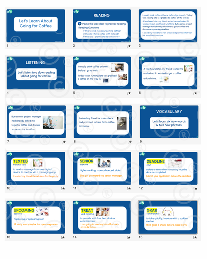 English Lesson Slide Deck:  Going for Coffee