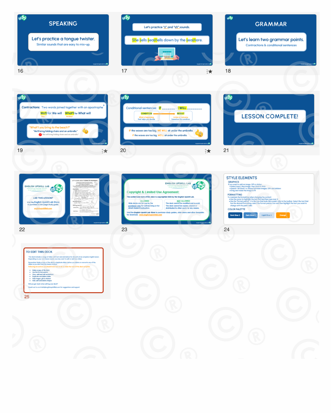 English Lesson Slide Deck: Going to the Beach