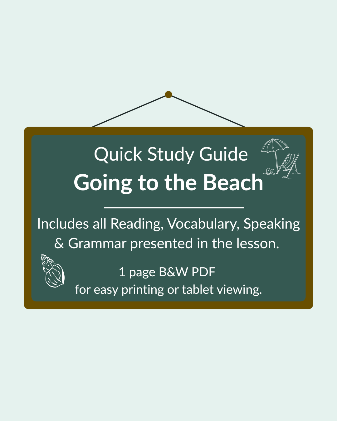 Going to the Beach - Quick Study Guide (Individual)