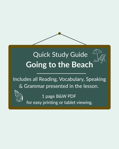 Going to the Beach - Quick Study Guide (Individual)