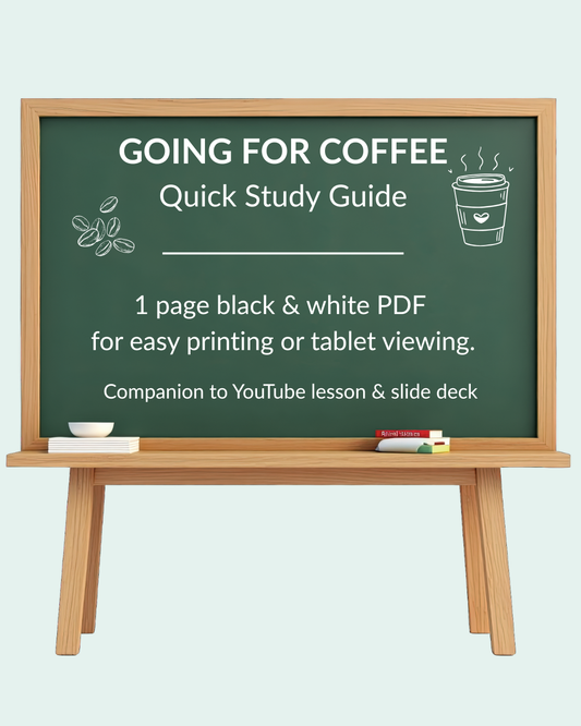 English Lesson Quick Study Guide: Going for Coffee