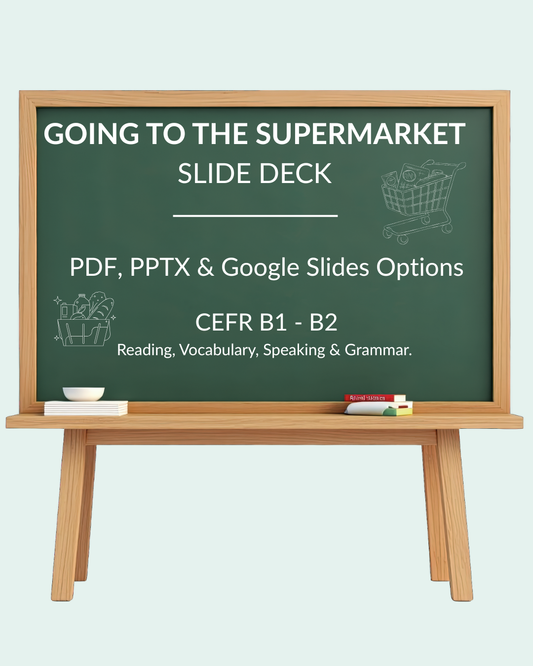 English Lesson Slide Deck: Going to the Supermarket