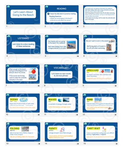 English Lesson Slide Deck: Going to the Beach